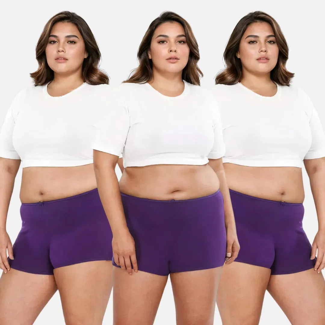 Plus Size BrZee Boyshorts | Adaptive Stretch | No Visible Panty Lines | Pack Of 3