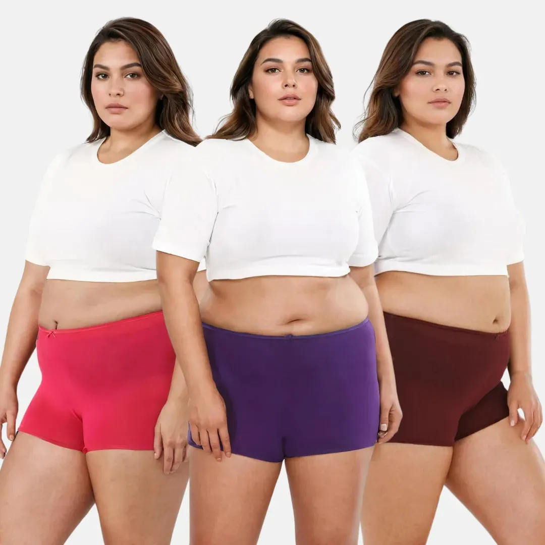 Plus Size BrZee Boyshorts | Adaptive Stretch | No Visible Panty Lines | Pack Of 3