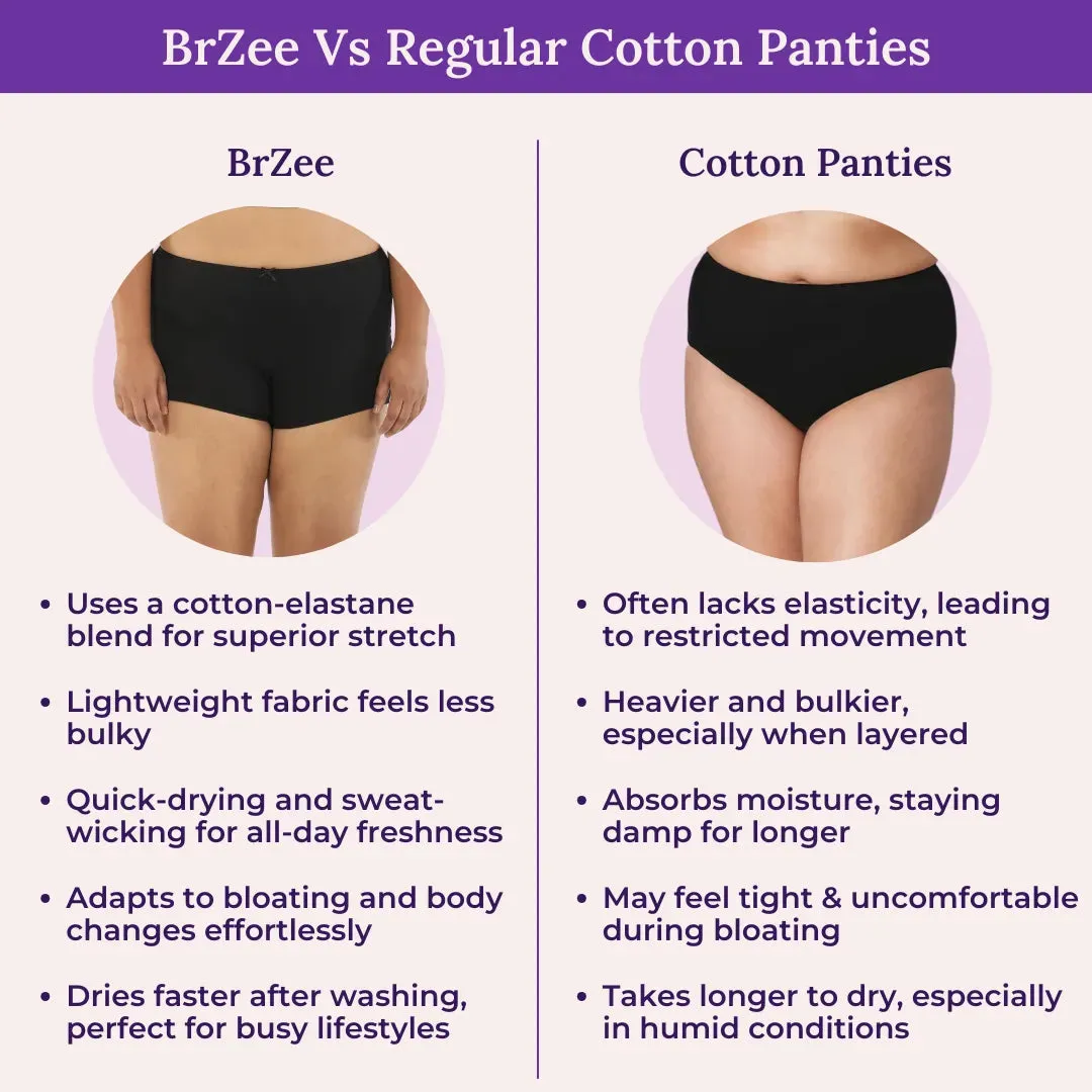 Plus Size BrZee Boyshorts | Adaptive Stretch | No Visible Panty Lines | Pack Of 3