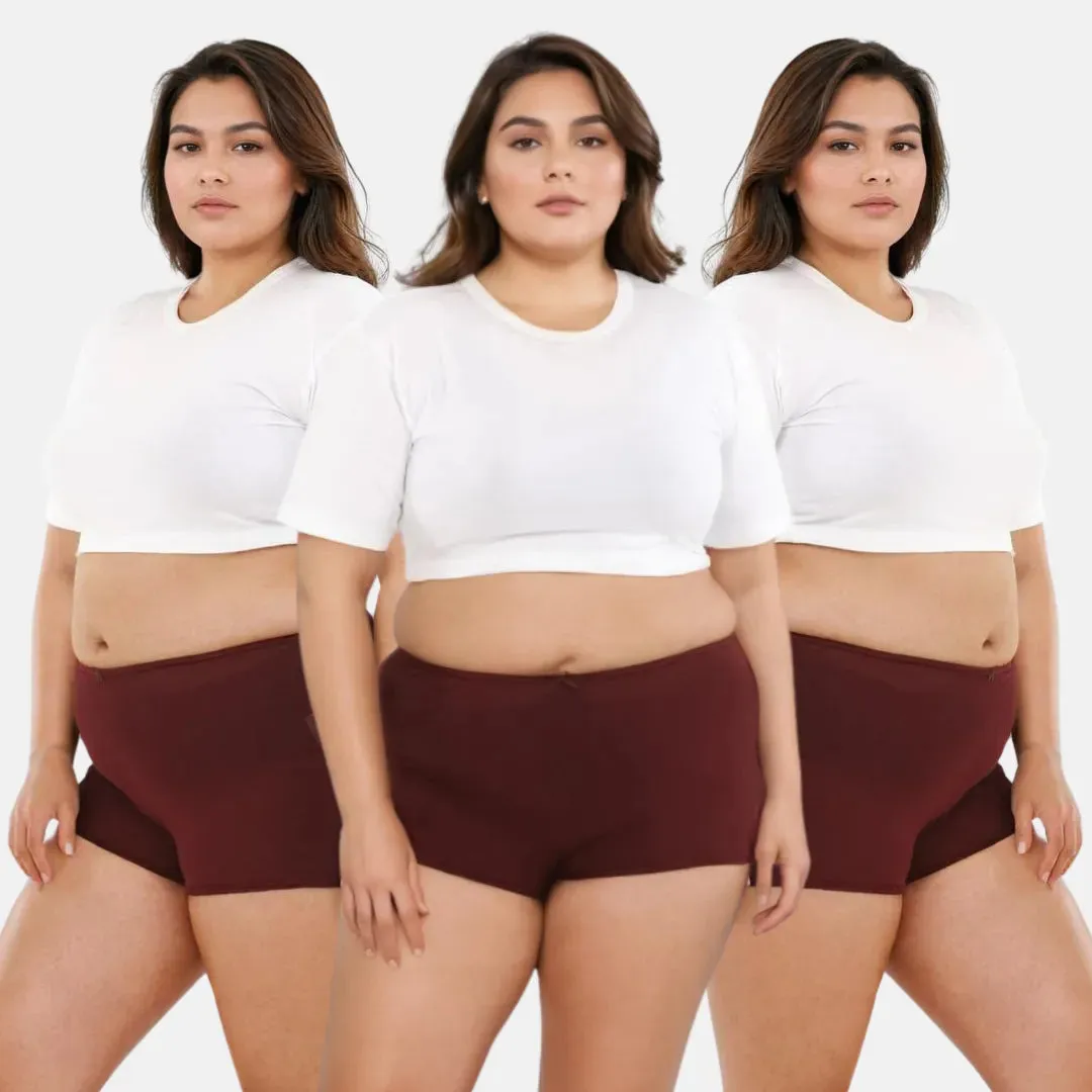 Plus Size BrZee Boyshorts | Adaptive Stretch | No Visible Panty Lines | Pack Of 3