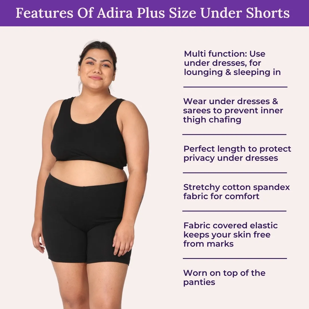 Plus Size Slip Shorts | High Waist - Pack Of 3