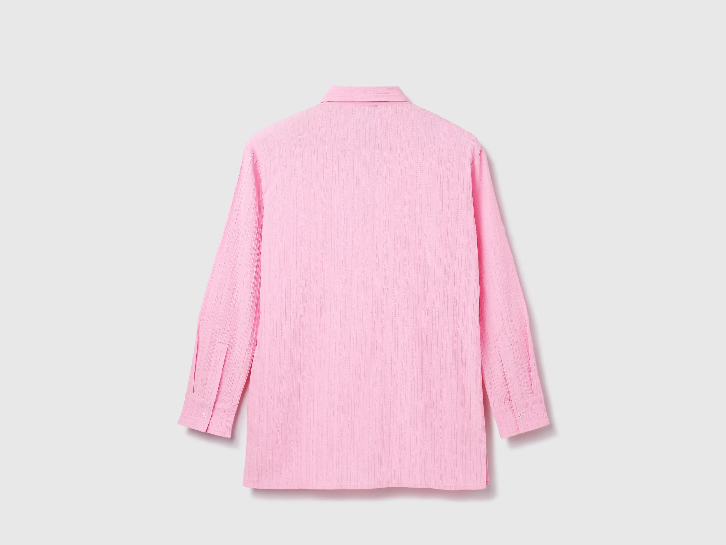 Polyester Solid Spread Collar Women Shirts