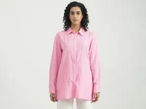 Polyester Solid Spread Collar Women Shirts