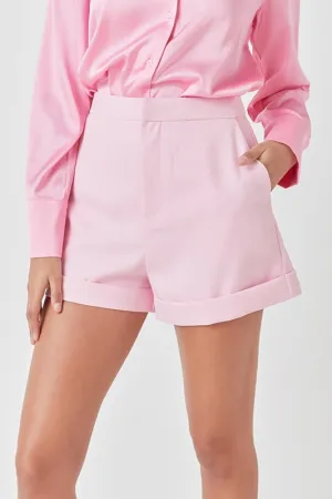 Powder Pink Tailored Shorts