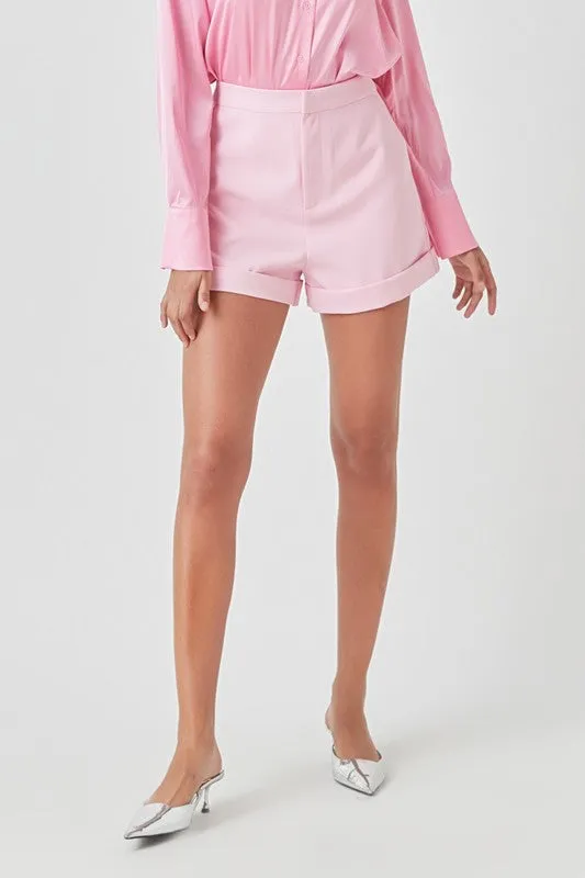 Powder Pink Tailored Shorts