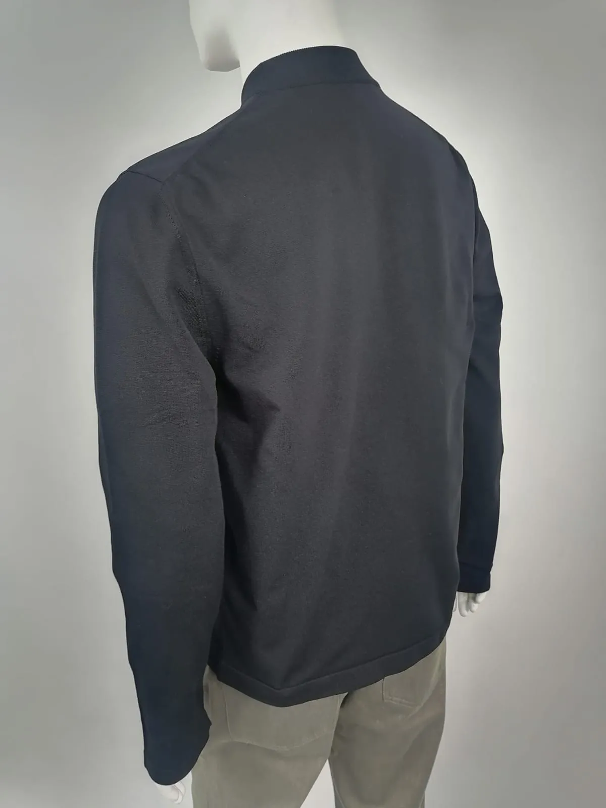 Printed Intarsia Globe Mock Neck