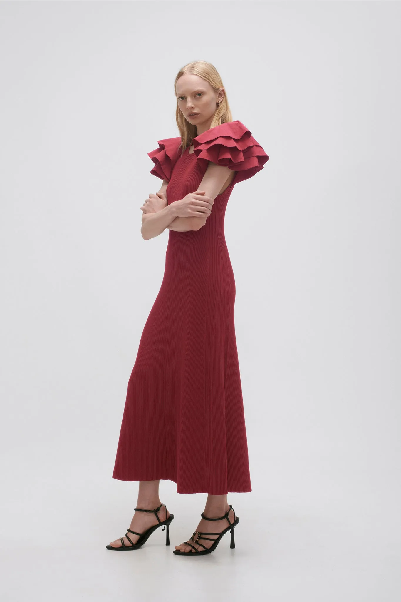 Questa Puff Midi Dress