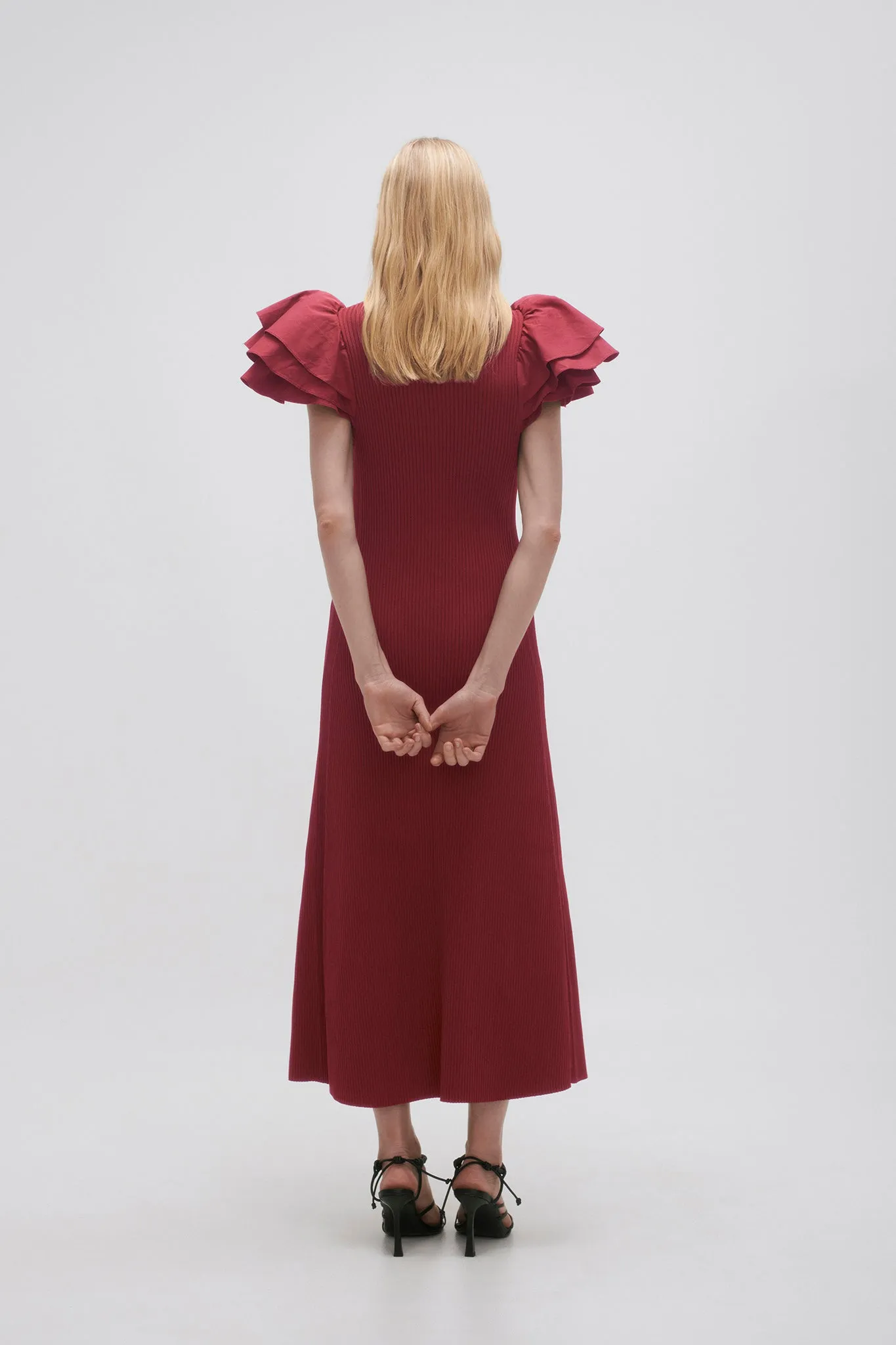 Questa Puff Midi Dress