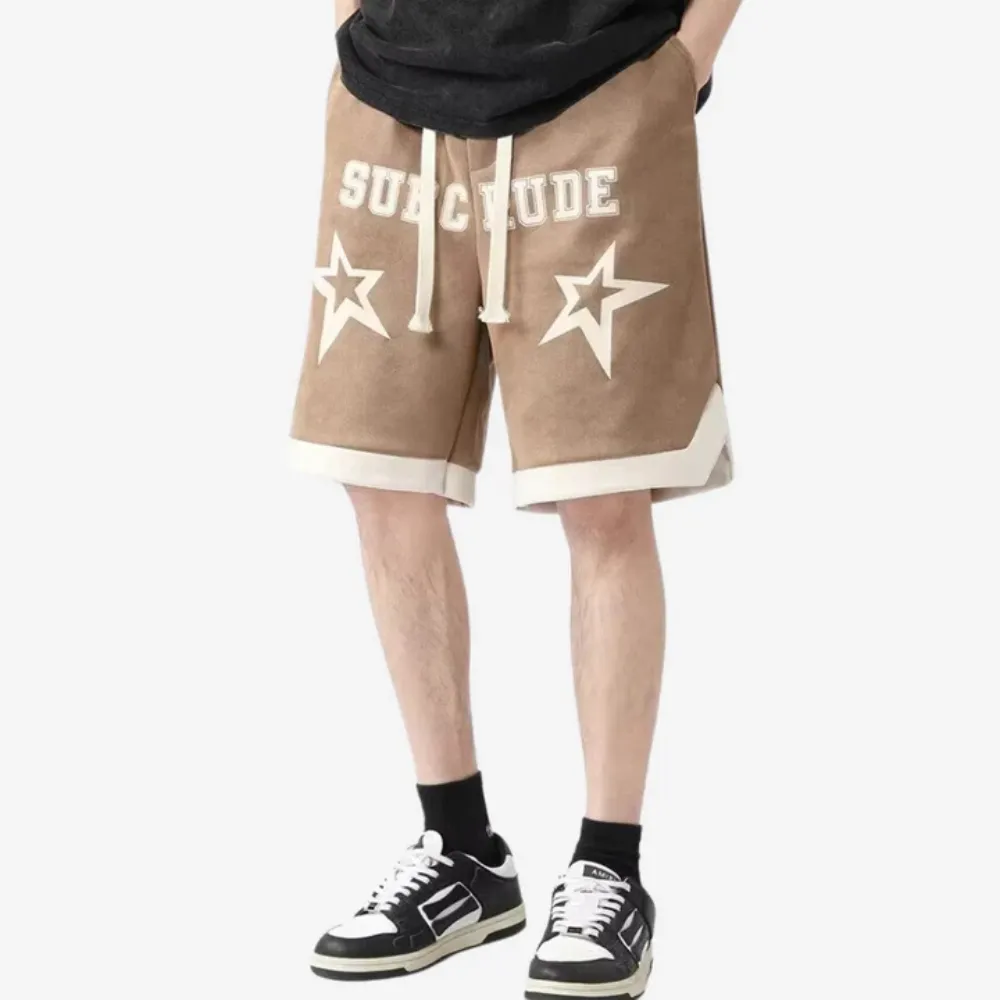 "Casual Suede Print" Shorts