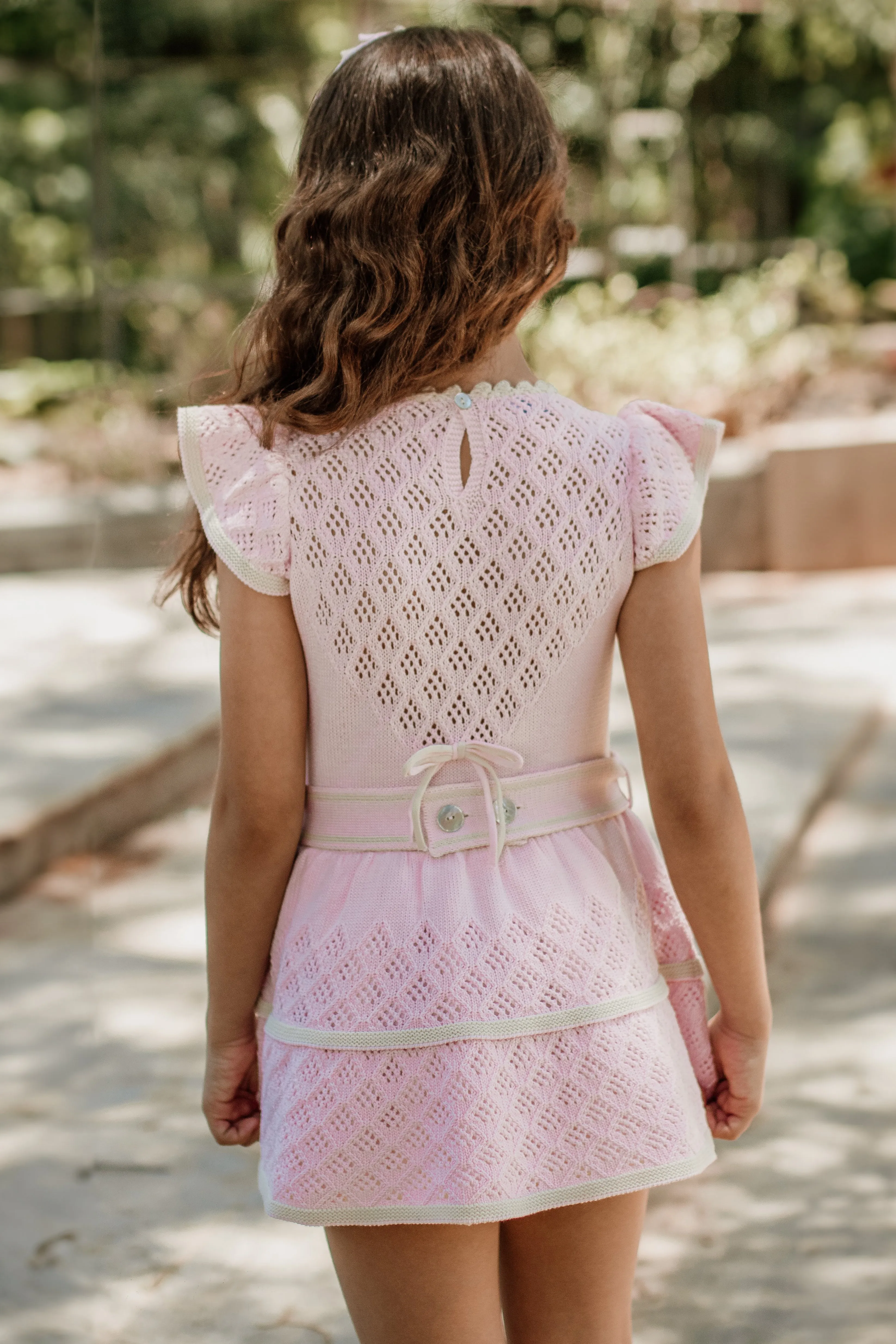 "Matilda" Baby Pink & Cream Knit Dress