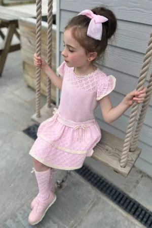 "Matilda" Baby Pink & Cream Knit Dress