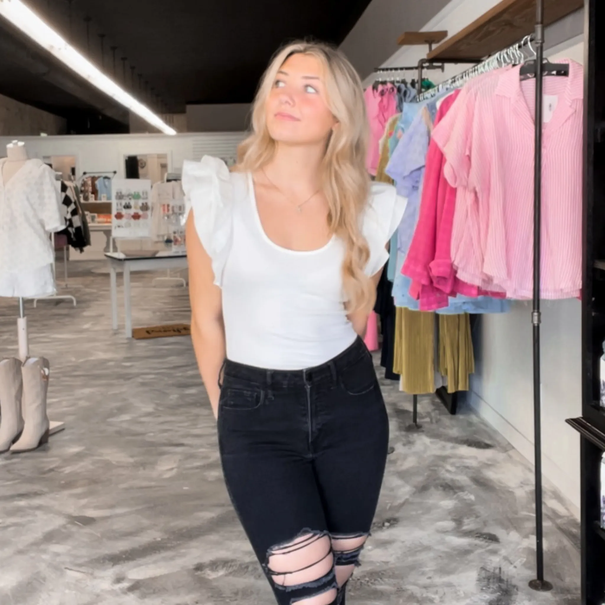 Ready to Ruffle White Top