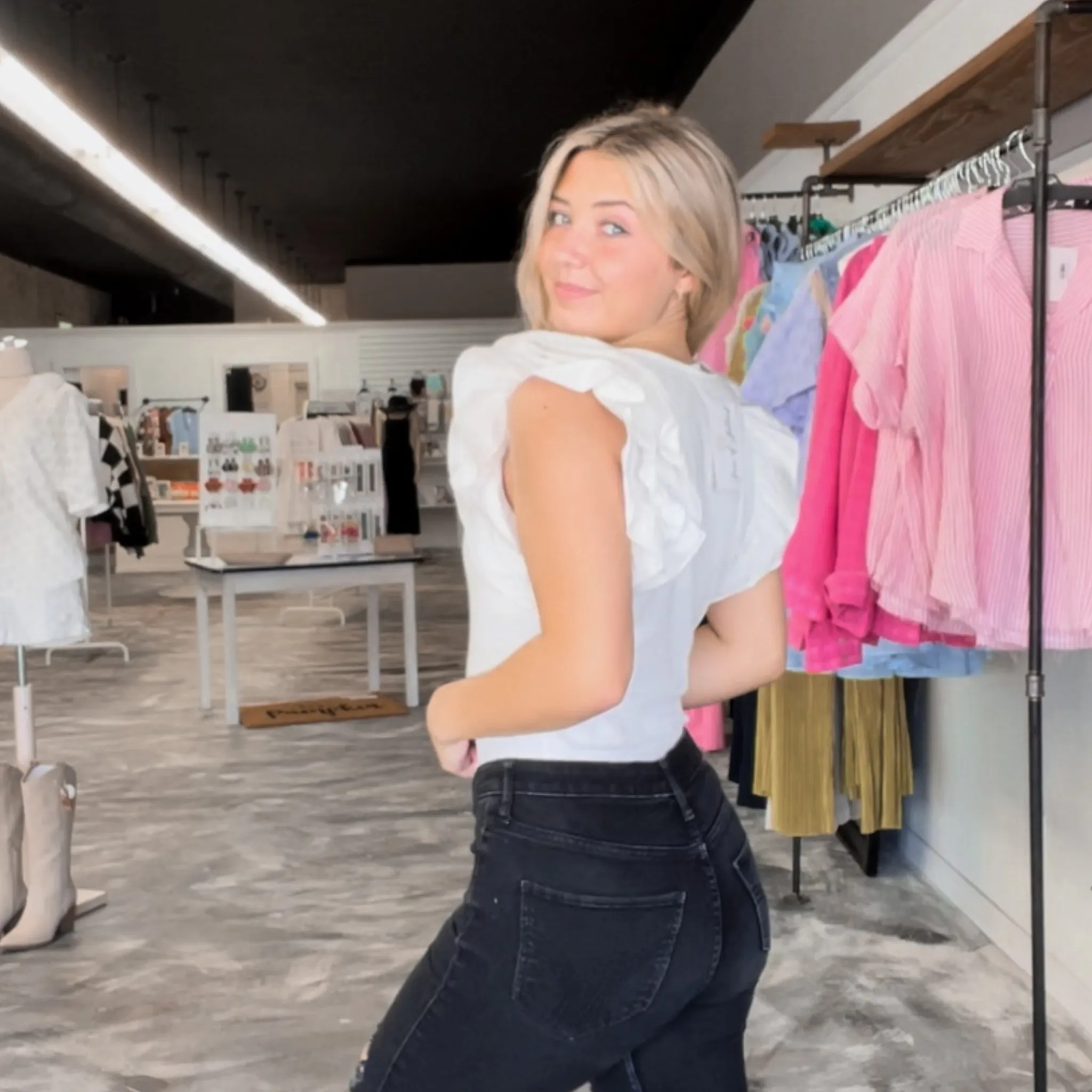 Ready to Ruffle White Top