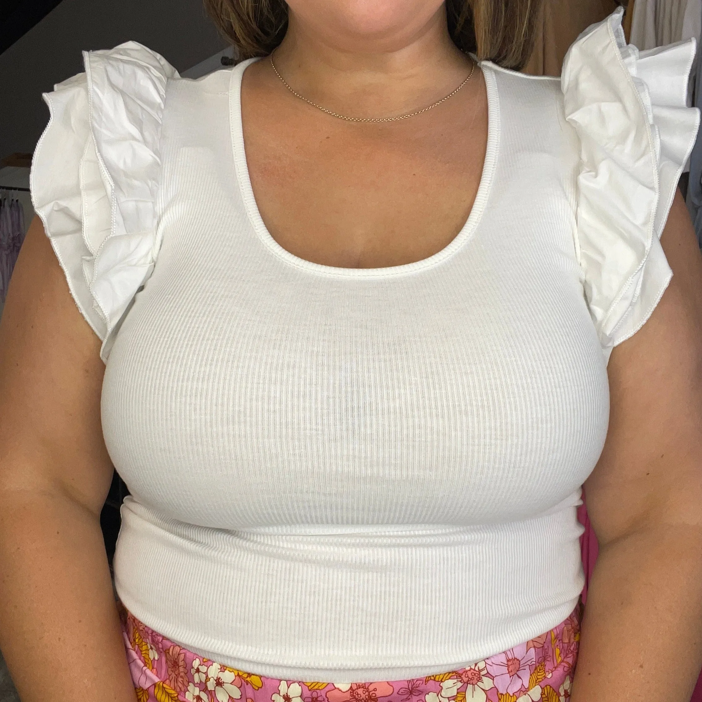 Ready to Ruffle White Top