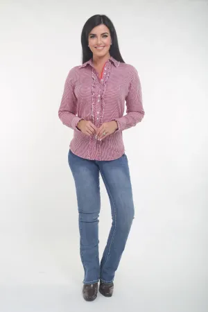 Red Gingham Ruffle Shirt
