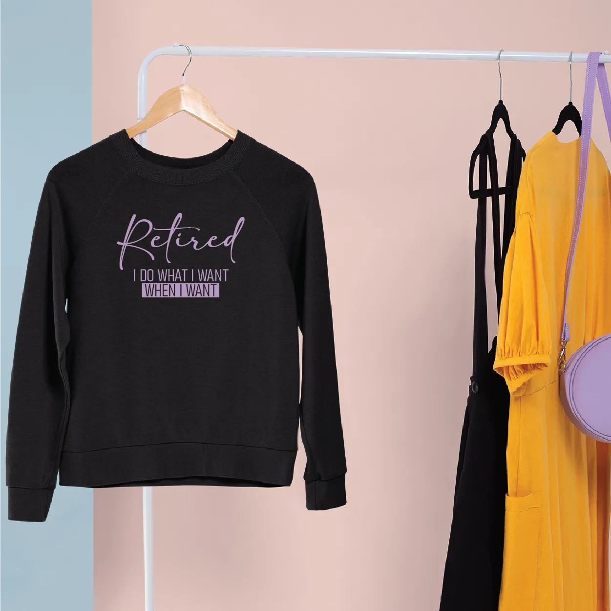 Retired I Do What I Want When I Want Adult Crewneck Sweatshirt