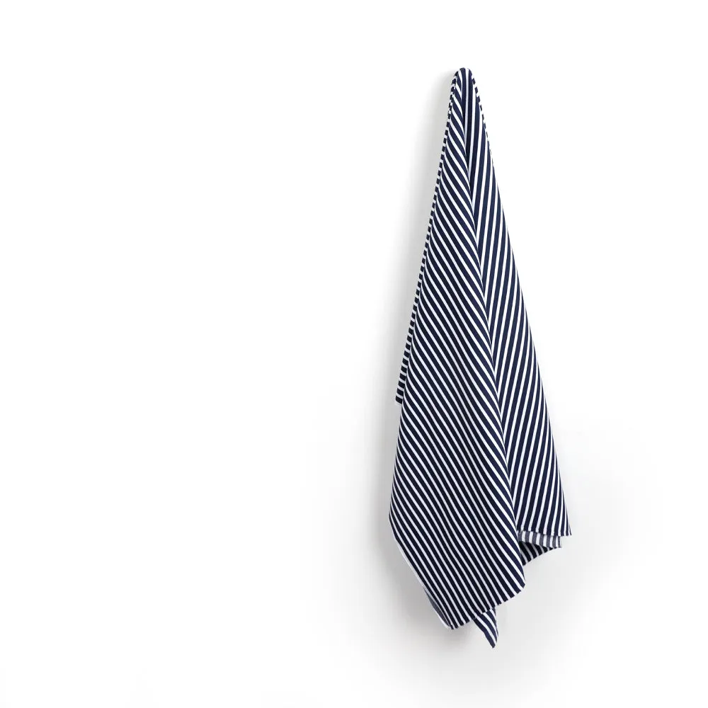 Reversible Stripe Ponte Knit - Navy (remnant)