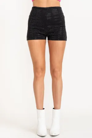 RHINESTONE ZIP SHORTS