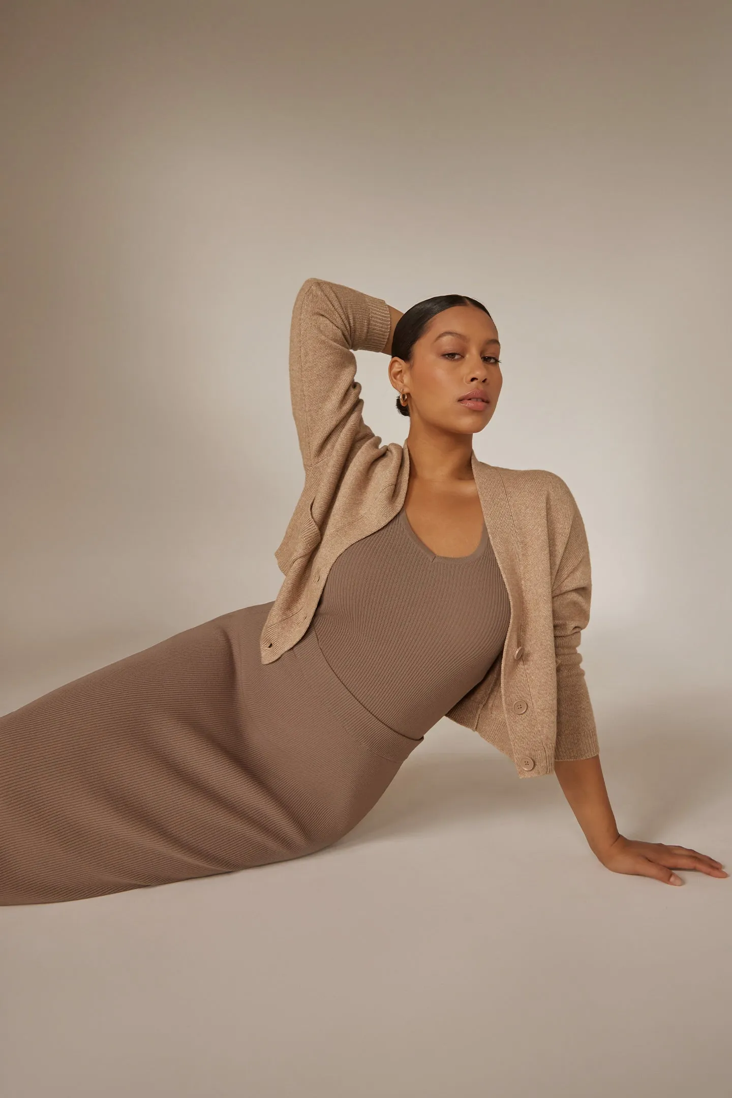 RIB SIDE SPLIT SKIRT