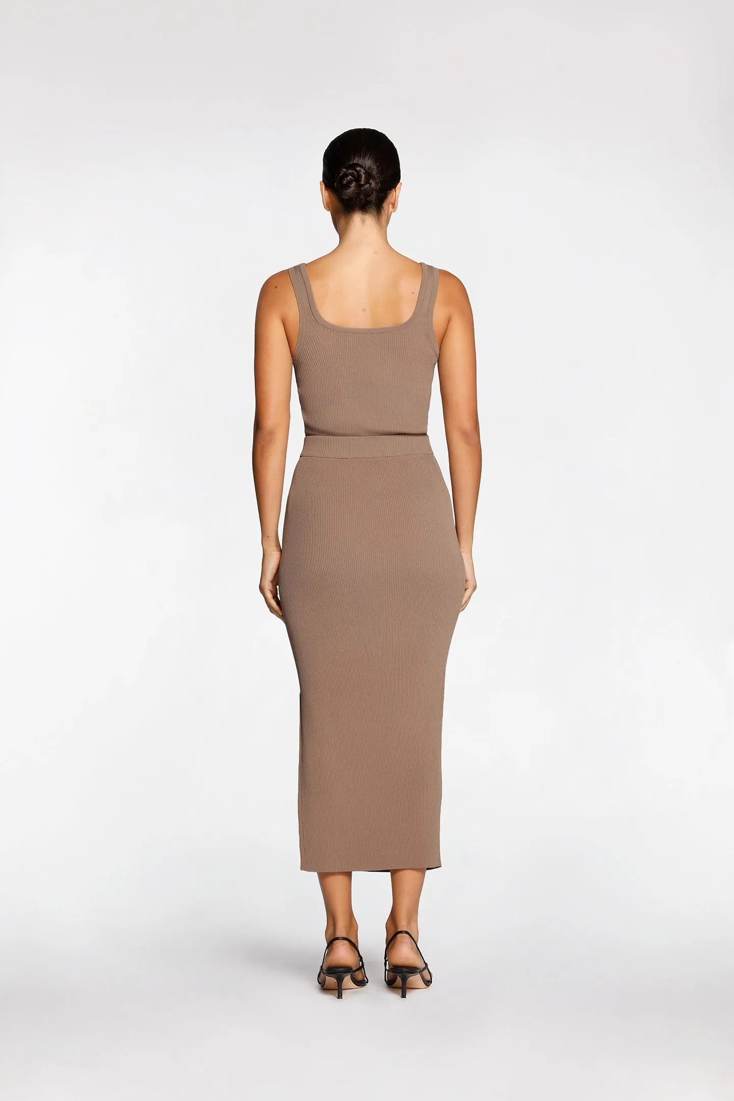 RIB SIDE SPLIT SKIRT