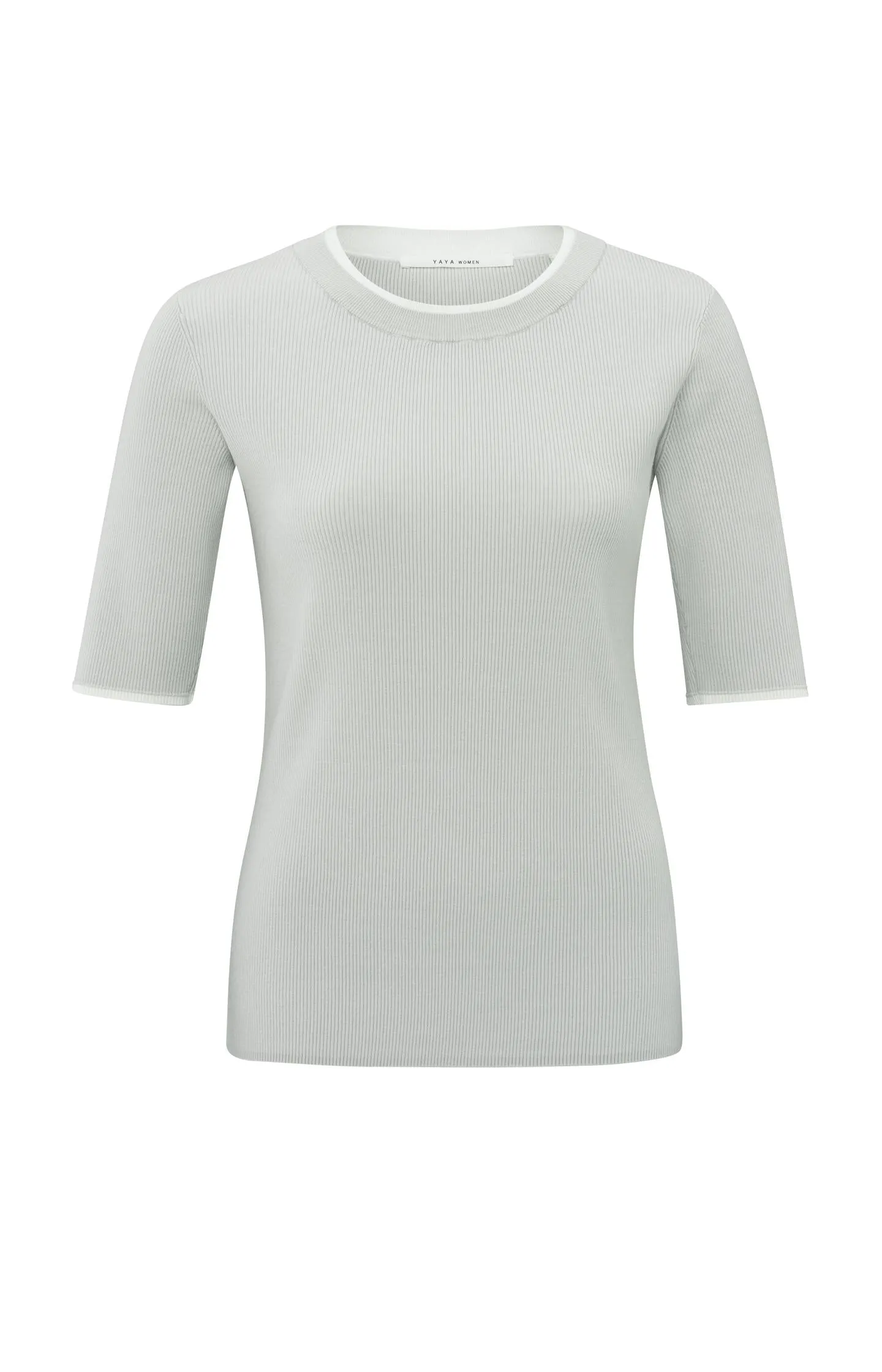 Ribbed top with half sleeves