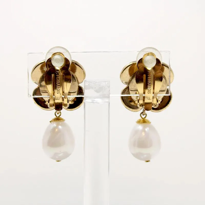 Romantic Powder-Pink & Pearl Flower Earrings