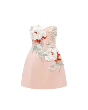 ROSARIO APPLIQUE BUSTIER MINI DRESS