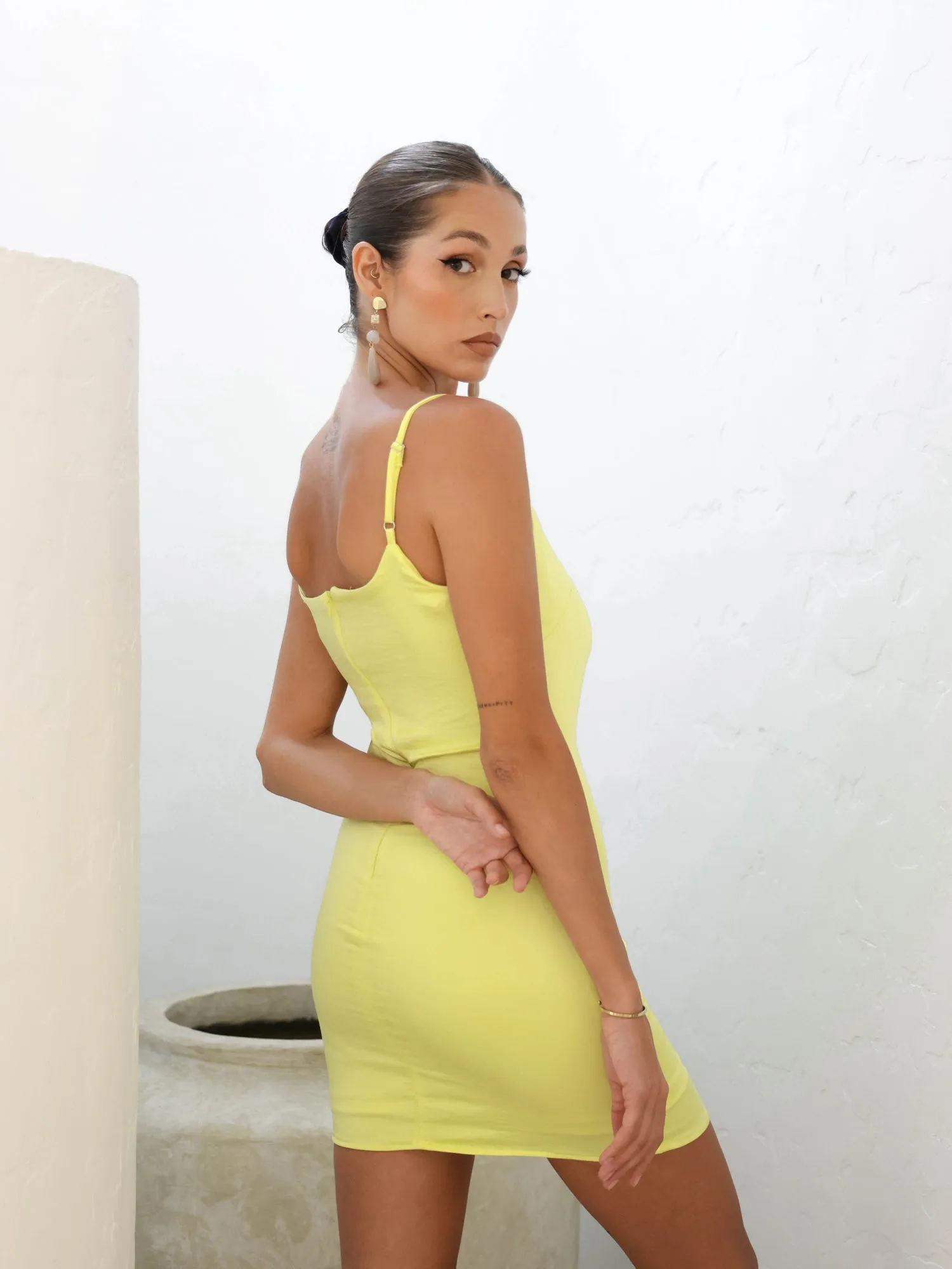 Round Neck Fitted Mini Dress