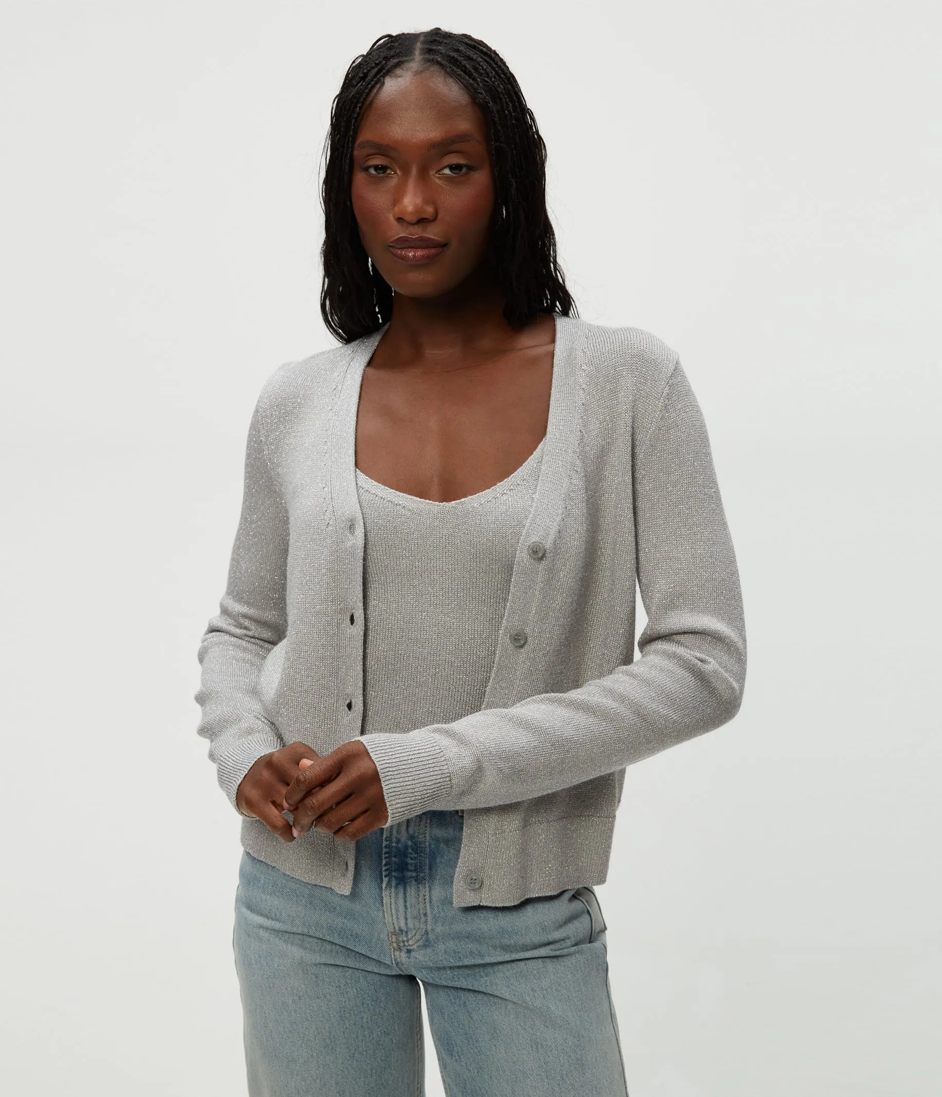 Ruiz Metallic Cardigan