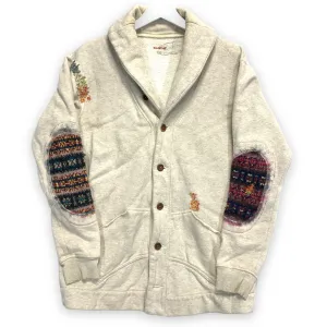 [S] Kapital Kountry Wool Patch Boro Shawl Collar Cardigan Sweater Sweatshirt