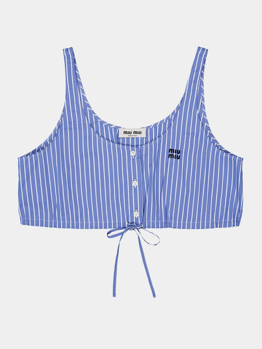 Sapphire Blue Striped Cotton Top