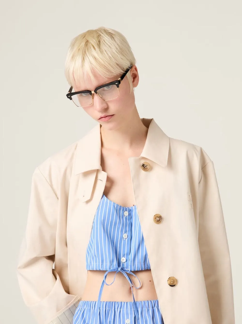 Sapphire Blue Striped Cotton Top