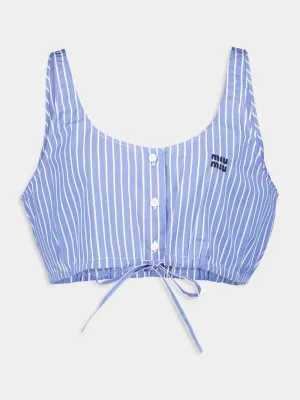 Sapphire Blue Striped Cotton Top