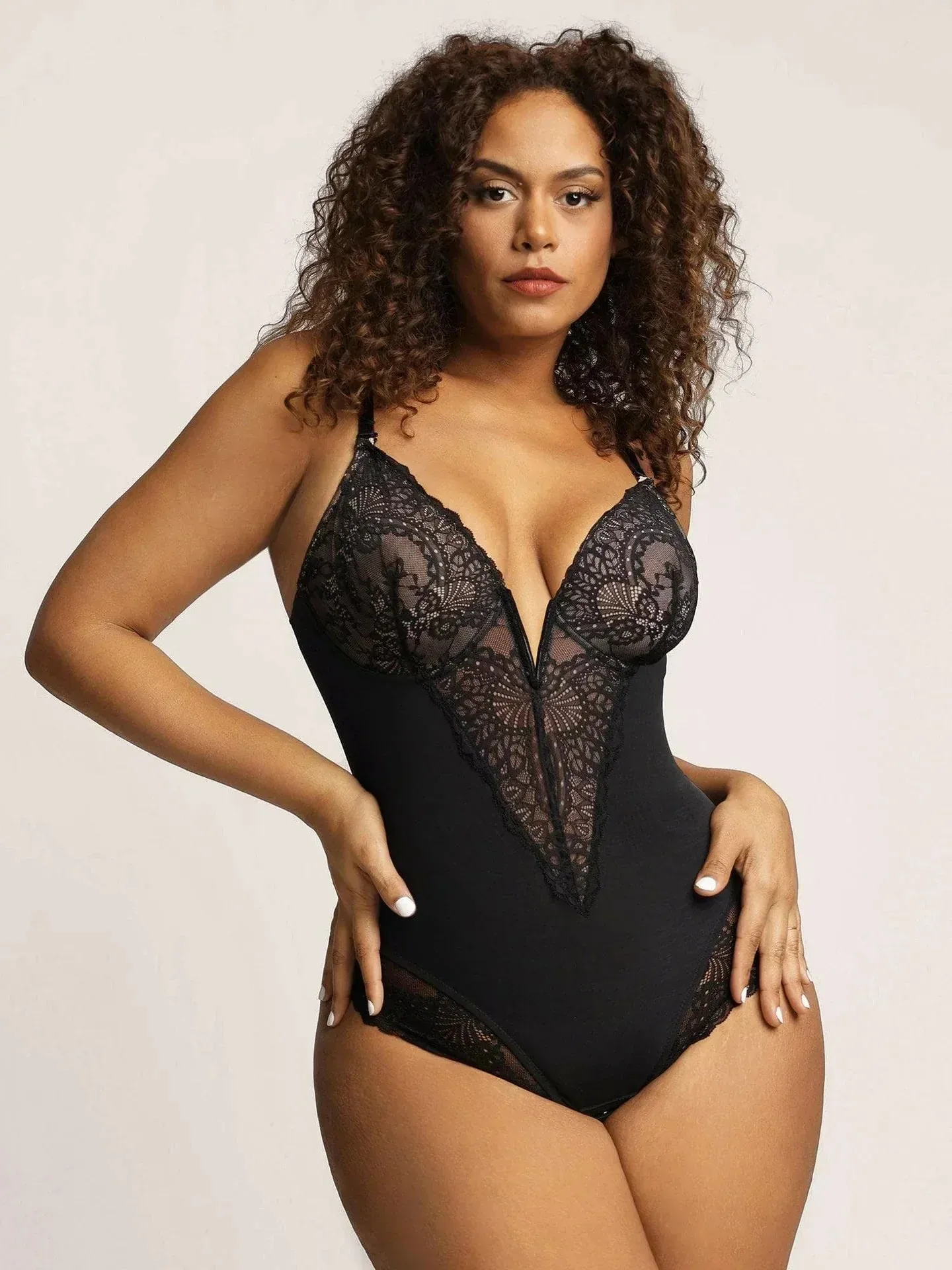 Sarah | Elegant Deep V-Neck Shapewear Bodysuit