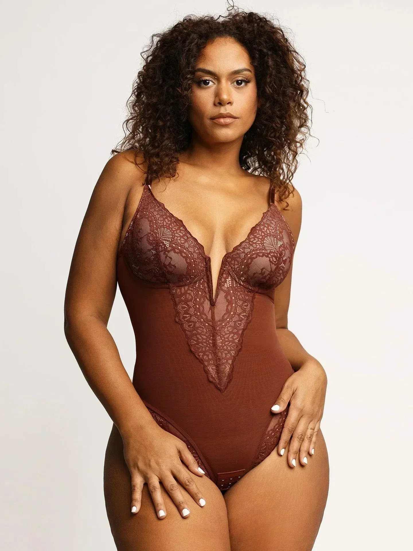 Sarah | Elegant Deep V-Neck Shapewear Bodysuit