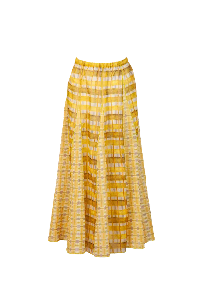 SARDINIA PLAID SKIRT - YELLOW