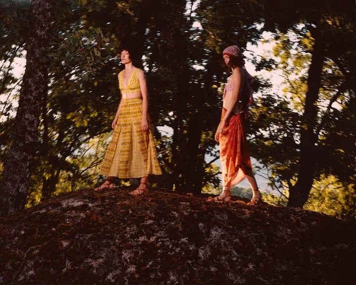 SARDINIA PLAID SKIRT - YELLOW