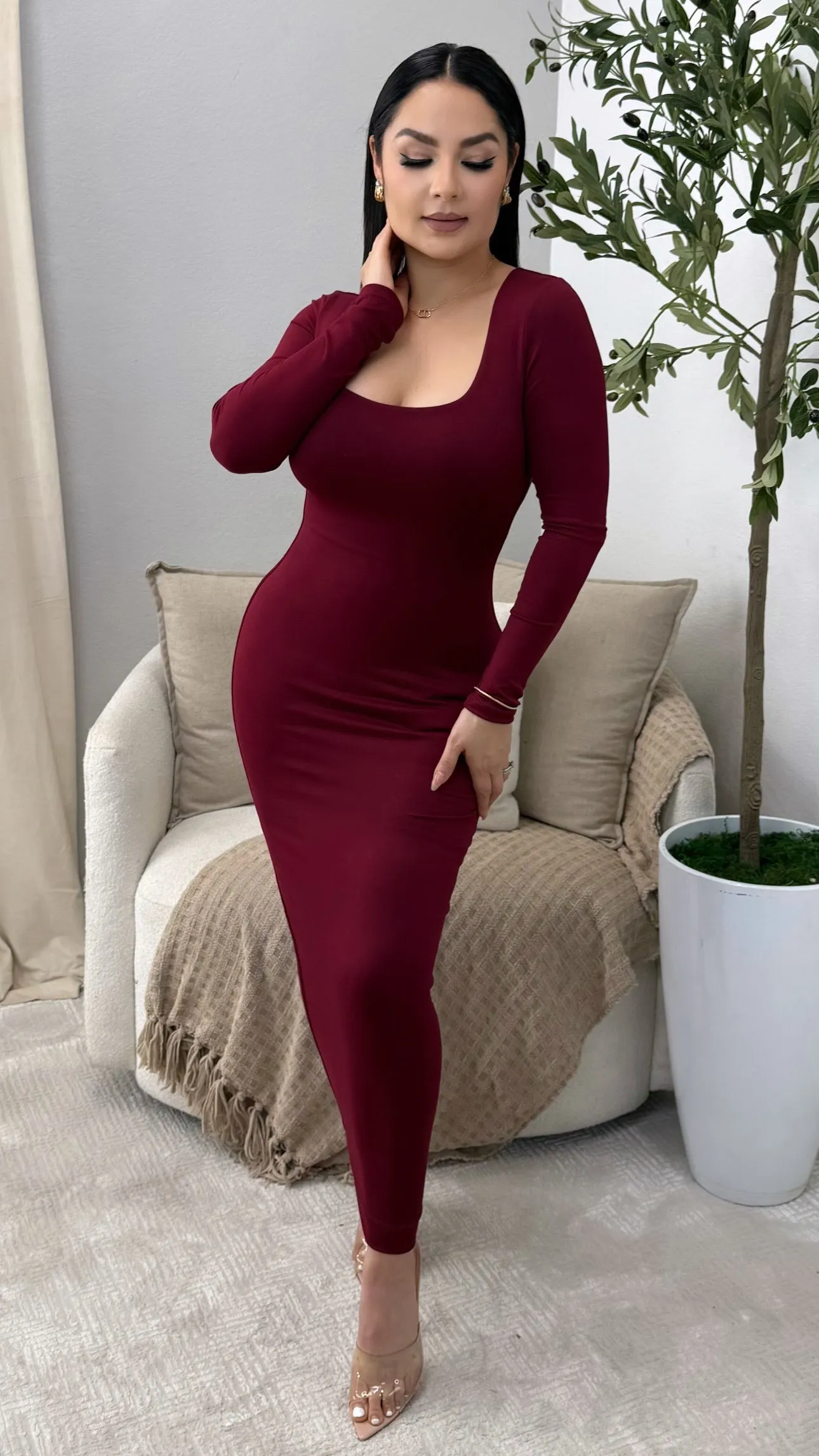 SAVANA BURGUNDY DRESS