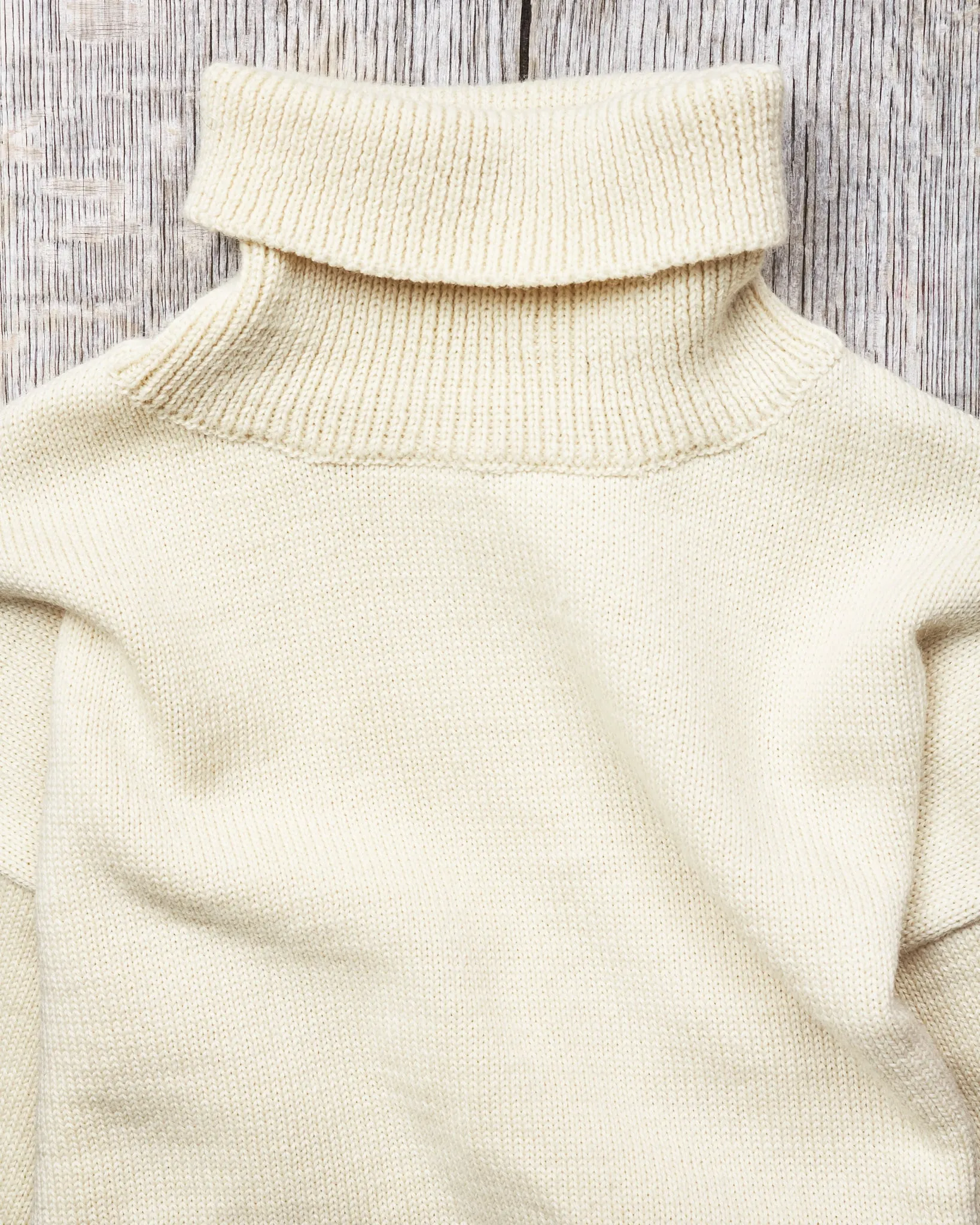 Second Hand North Sea Clothing The Submariner Roll Neck Wool Sweater Ecru Size 46