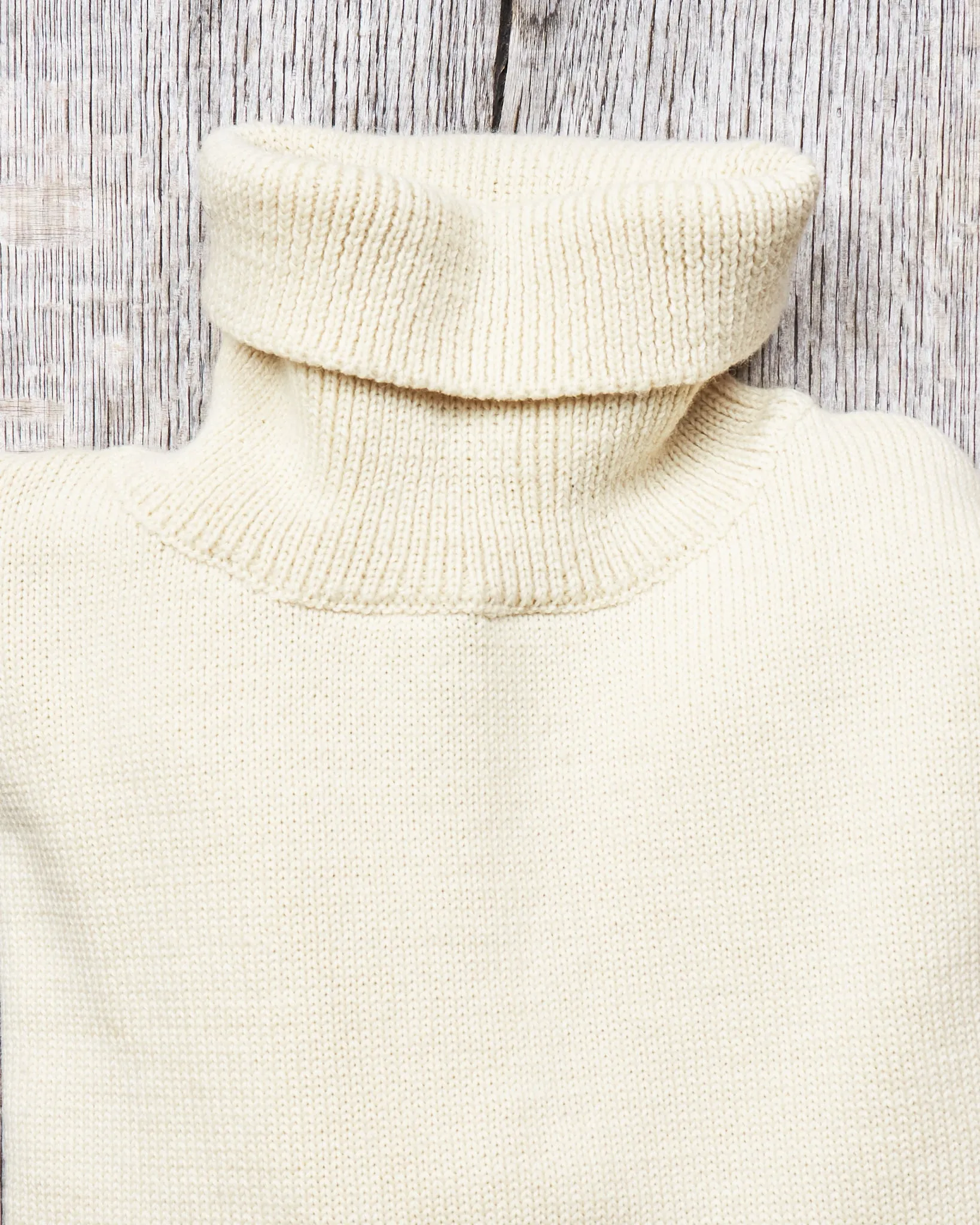 Second Hand North Sea Clothing The Submariner Roll Neck Wool Sweater Ecru Size 46
