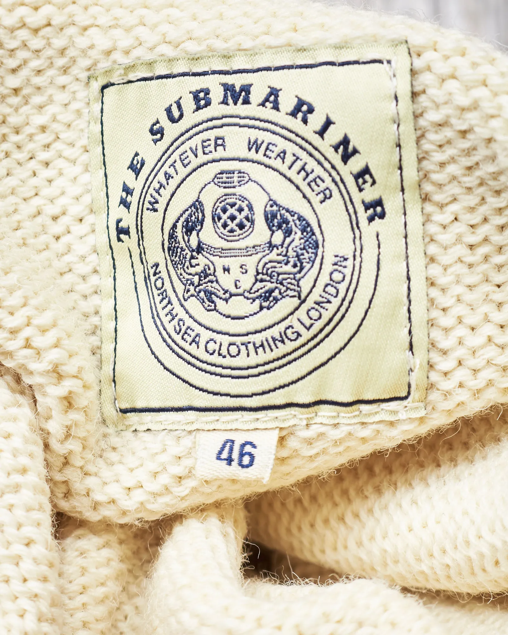 Second Hand North Sea Clothing The Submariner Roll Neck Wool Sweater Ecru Size 46