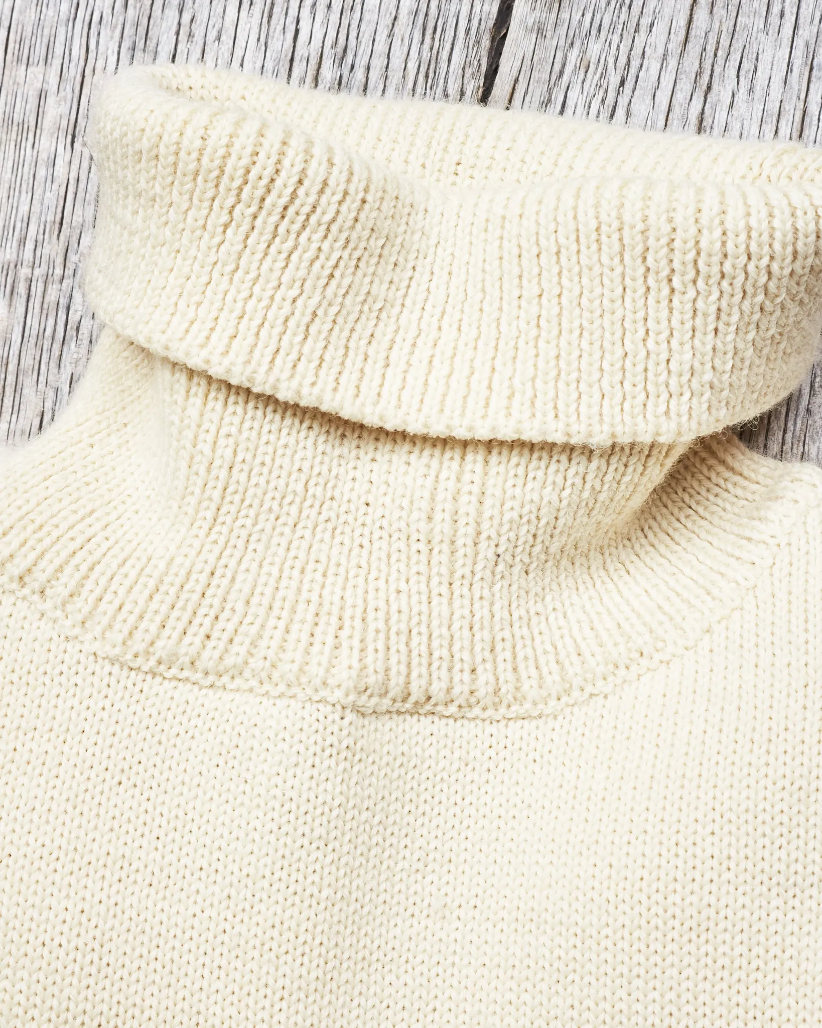 Second Hand North Sea Clothing The Submariner Roll Neck Wool Sweater Ecru Size 46