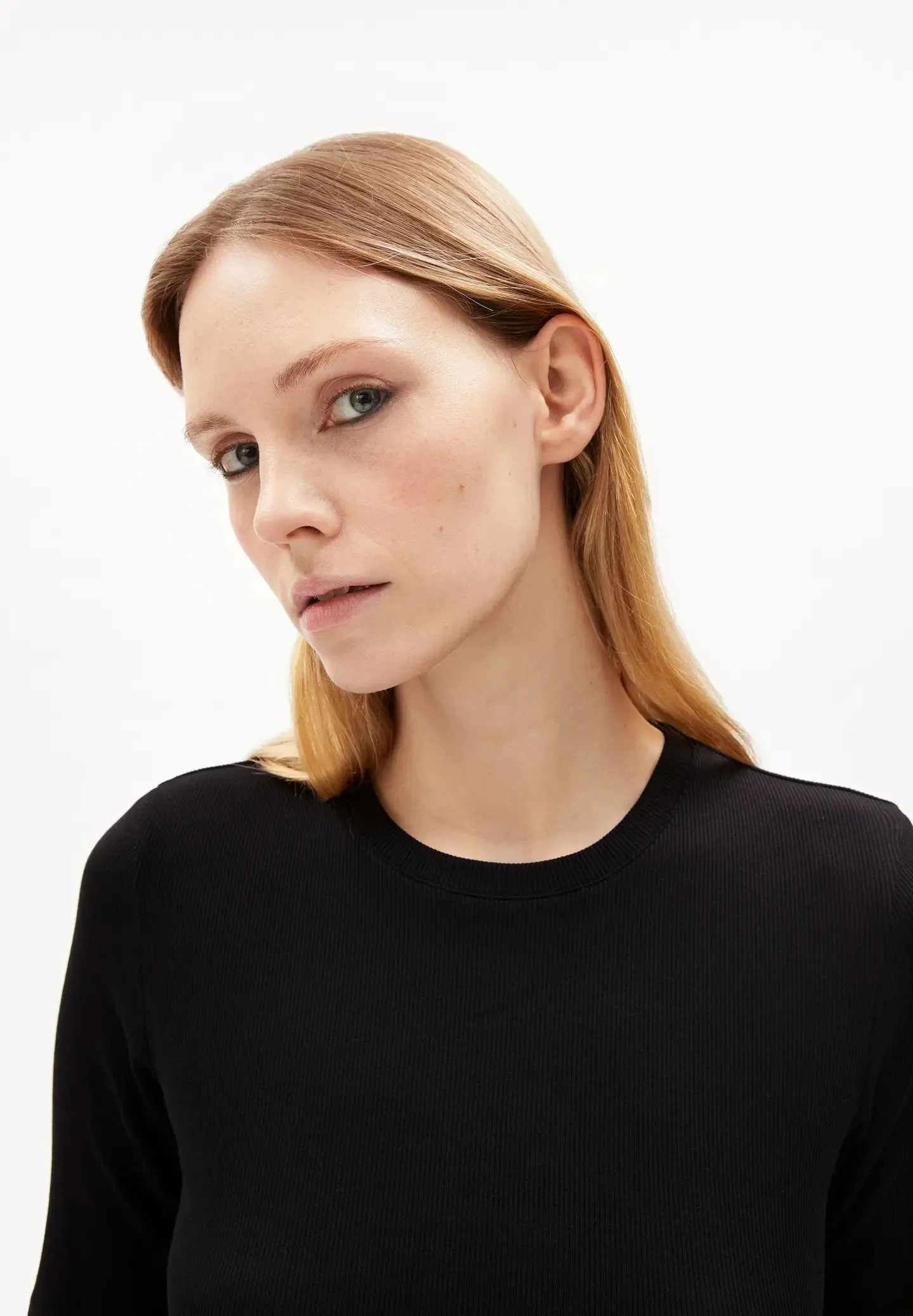 sehaaraa Rib-Jersey Dress made of Organic Cotton Mix black