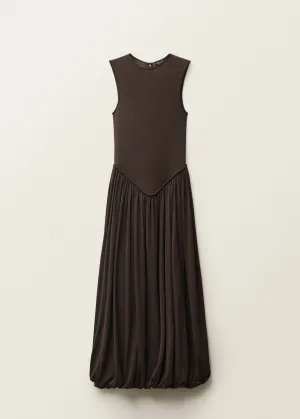 Semi-transparent dress with puffed hem