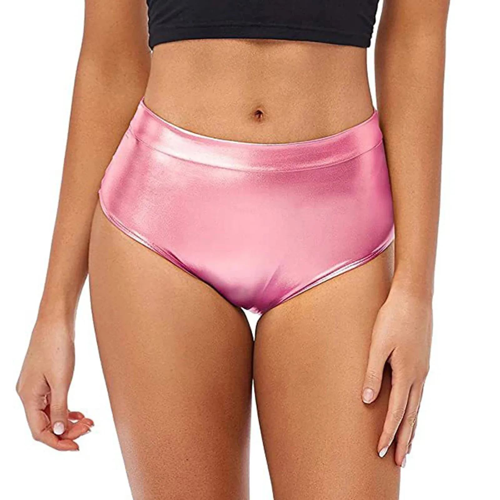 Sexy Rave Dance Costume Women's Metallic Shiny Booty Shorts Skinny Panties Hot Short Pants for Carnival Club Party Bottoms