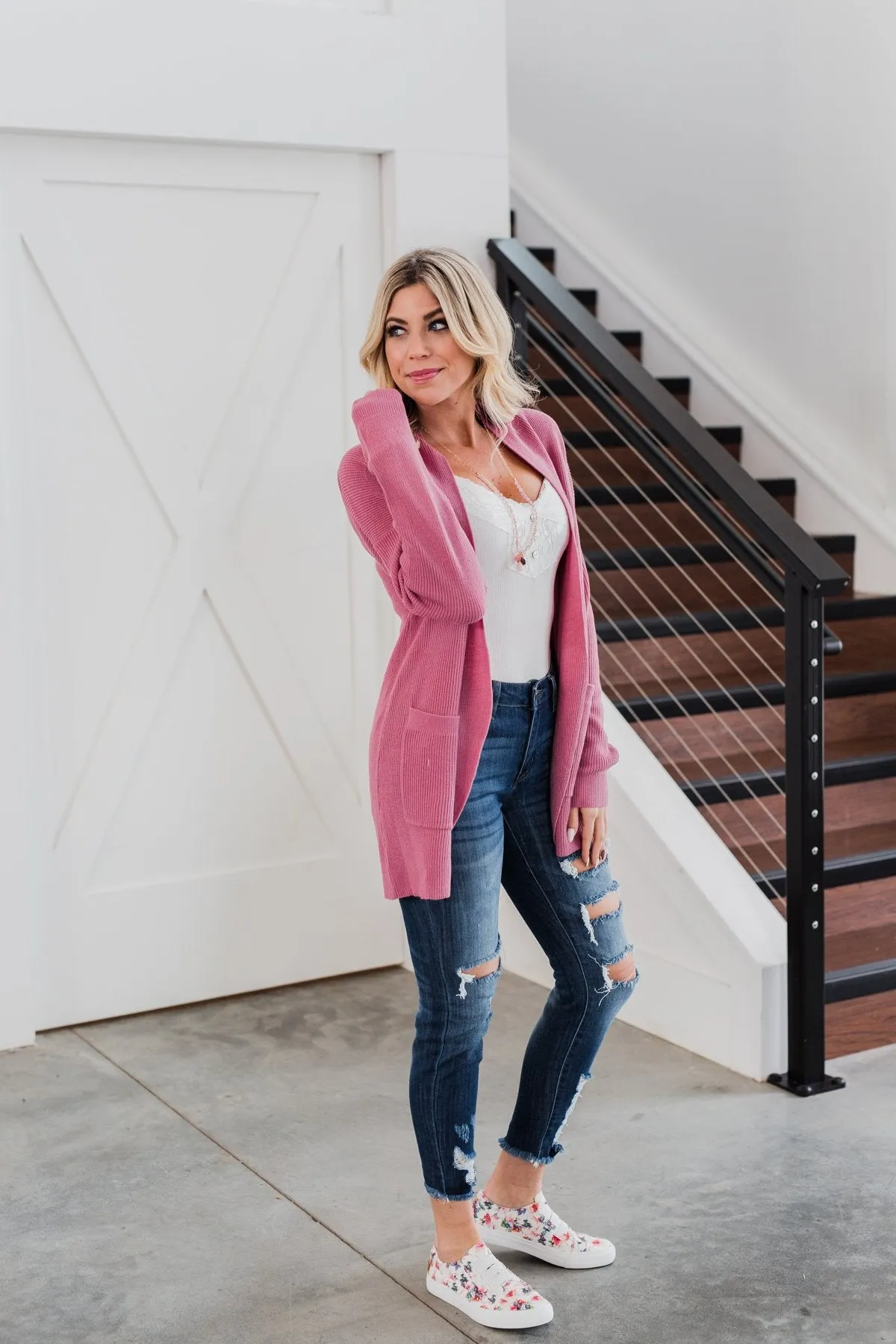 Share The Love Knit Cardigan- Orchid