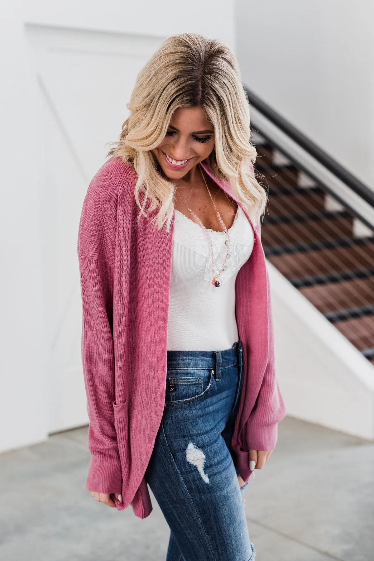 Share The Love Knit Cardigan- Orchid