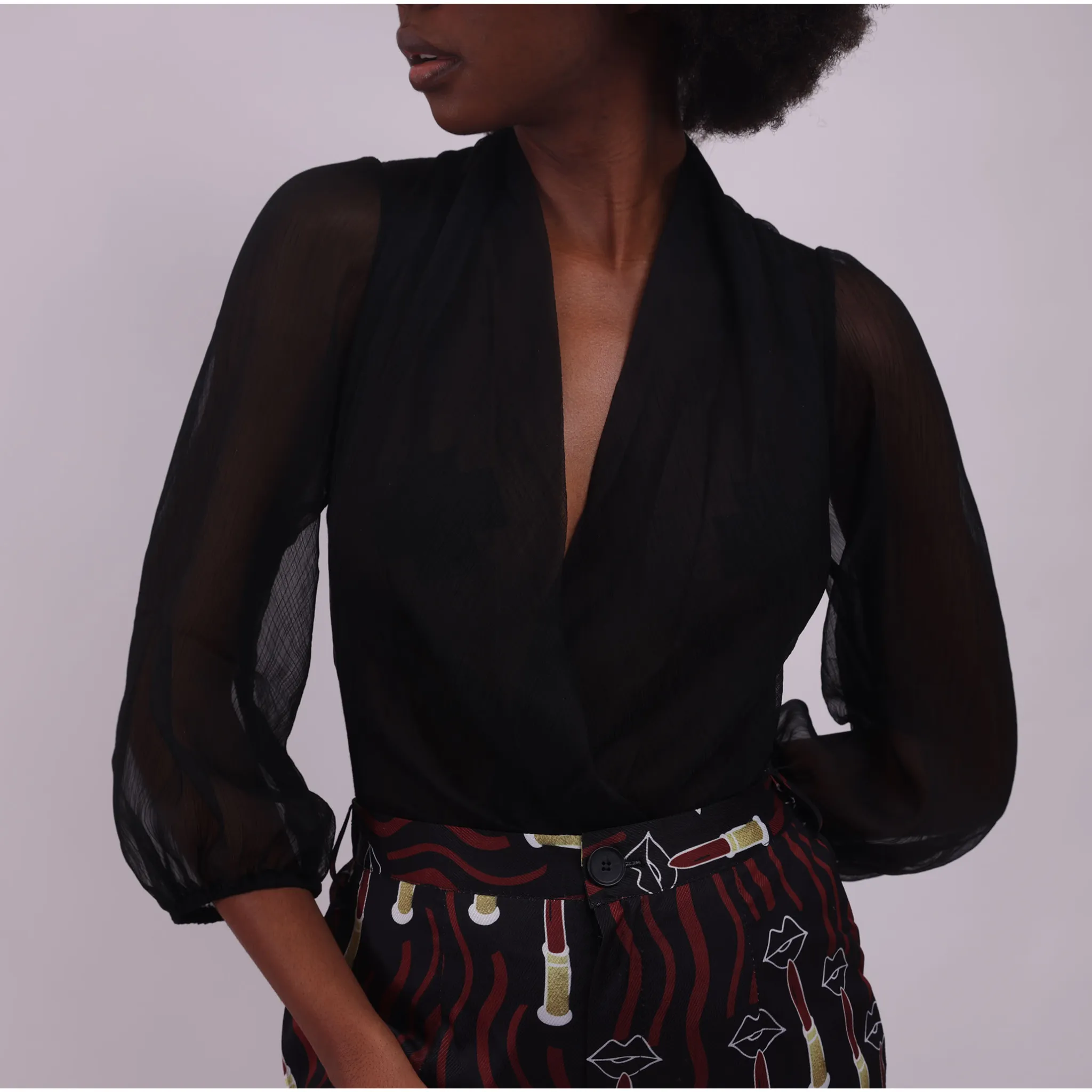 Sheer Black Bodysuit