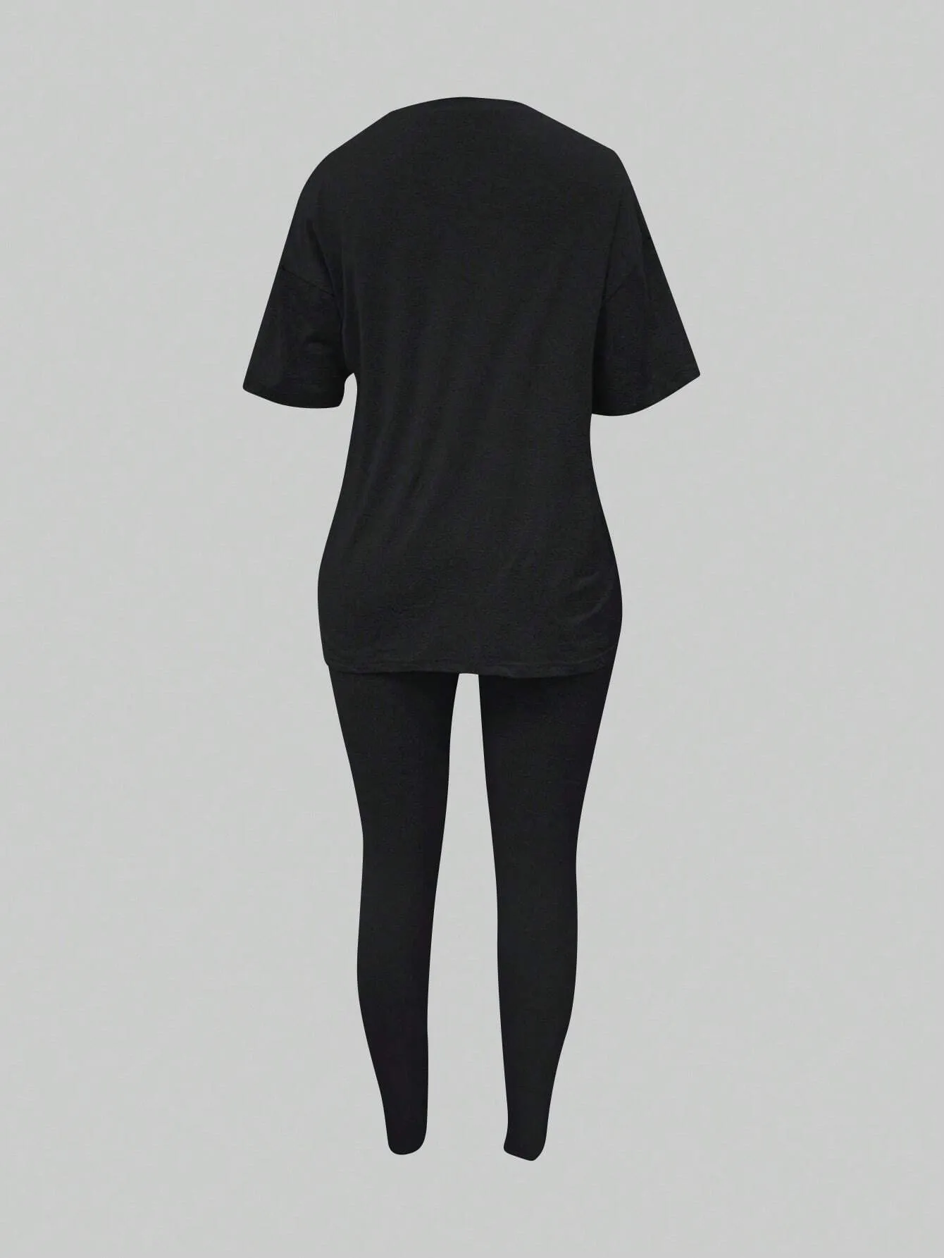 SHEIN Slayr 2pcs Women's Solid Crew Neck Long Sleeve Top And Long Pants Casual Outfit