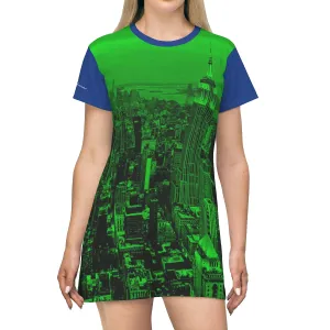 Shirtdress, Blue-Green NYC View